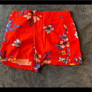 Red Floral Shorts